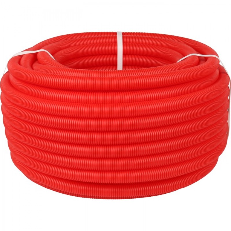 STOUT Труба гофрированная ПНД, цвет красный, наружным диаметром 25 мм для труб диаметром 20 мм