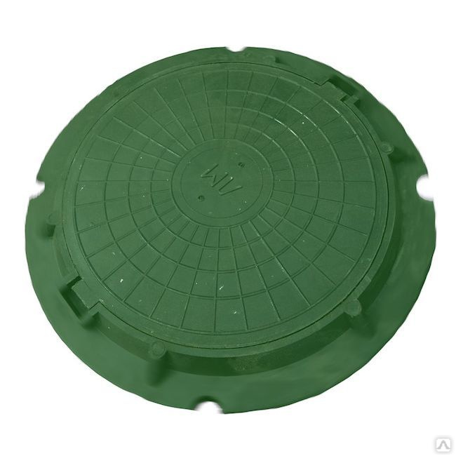 Люк канализ. полимерный 30 кН круглый зеленый (758х60)