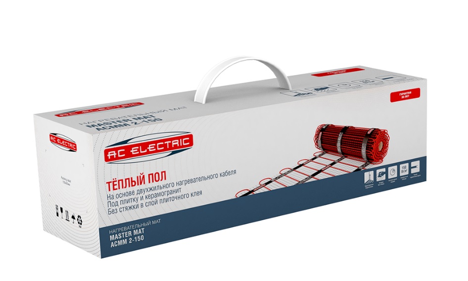 Мат нагревательный AC ELECTRIC ACМM 2-150-3,5 (комплект теплого пола с терморегулятором)