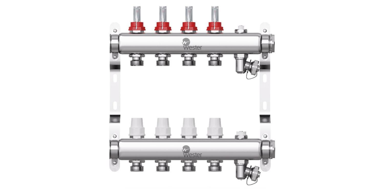Коллектор нерж. Wester MUVS 1"-3/4 d в сборе на 6 выходов