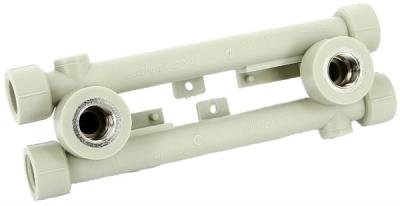 Водорозетка проходная (компл. 2 шт) 20 х 1/2" серая