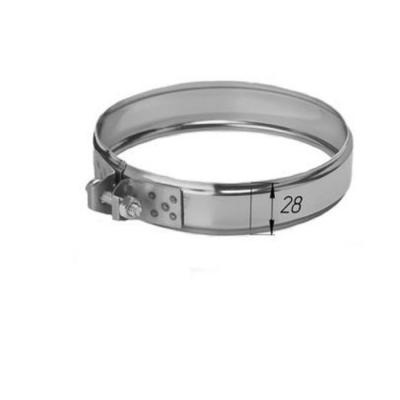 Хомут дымохода "FERRUM" (НЕРЖ СТАЛЬ 0,5ММ) D-200мм, обжимной