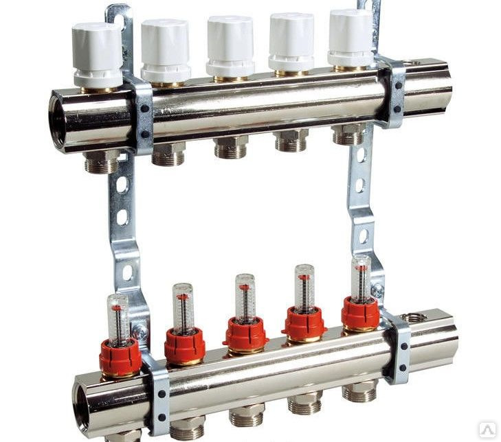 Коллектор нерж. Wester 1 3/4 в сборе с расходомерами на 8 выходов