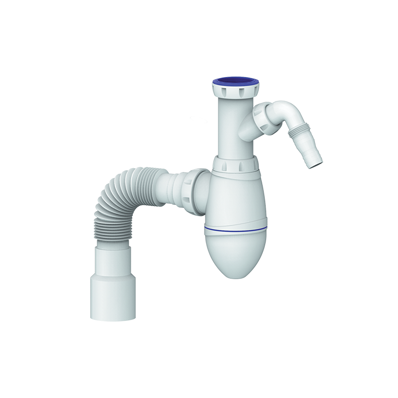 Сифон 1 1/2*40 А520V без выпуска, с носиком, с гофрой 40*40*50, с переход. 40*32 UNICORN