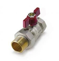 Кран шаровой со сгоном 1/2" ВН-НР бабочка «STANDARD» TIM