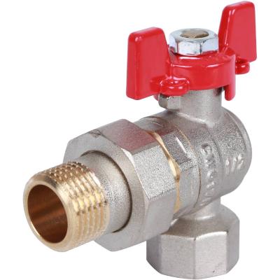 Кран шаровый ROMMER угловой с полусгоном 1/2" вн/нр