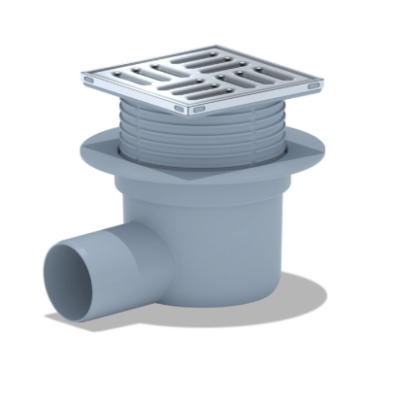 50 трап с гориз. спуском, рег решетка 100х100 нерж, СУХОЙ АНИ пласт TQ5602		