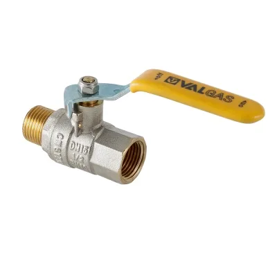 Кран шаровый газовый VALTEC VALGAS, стальная рукоятка 1/2" вн.-нар.