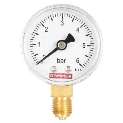 RIM-0010-631008 ROMMER Манометр радиальный. Корпус Dn 63 мм 1/4 , 0...10 бар, кл.2.5